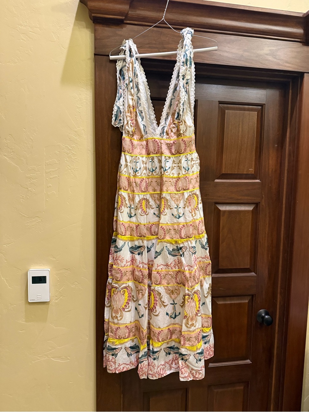 FARM Rio Floral Paisley Midi Dress - White, Pink, Yellow, Teal